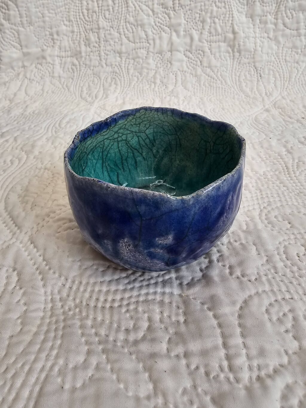 Coupelle artisanale vintage bleue