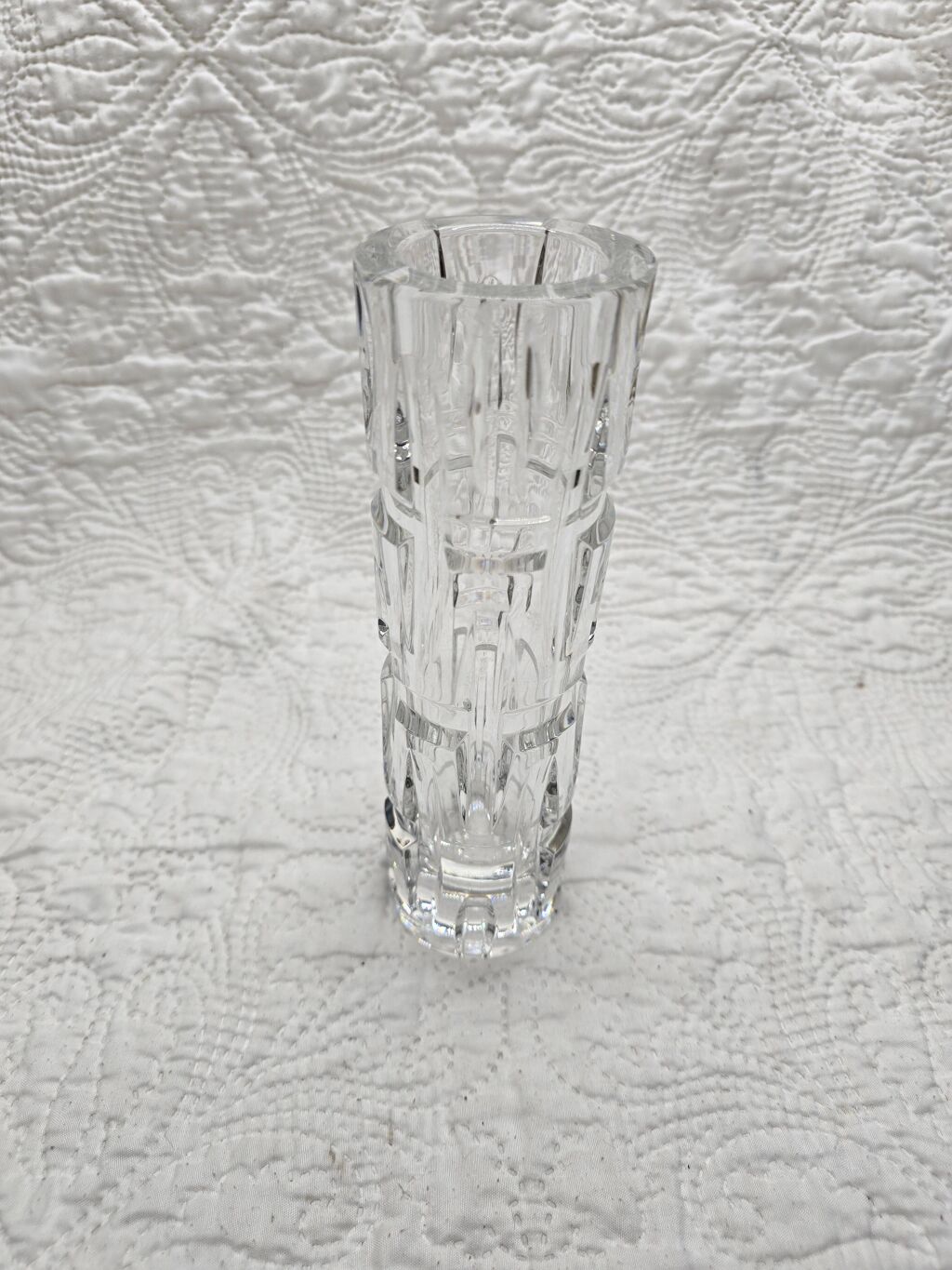 Vase rouleau en cristal vintage