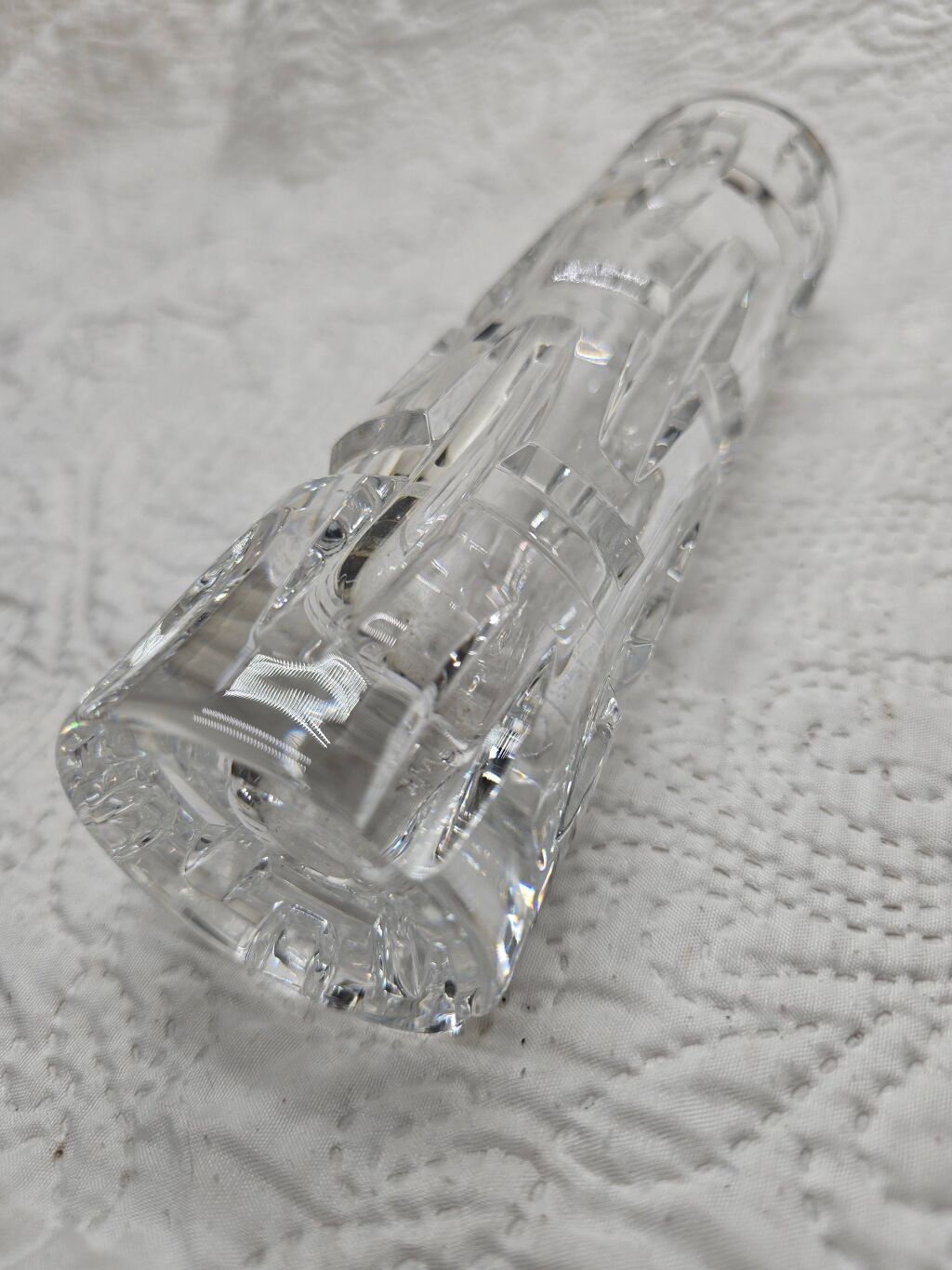 Vase rouleau en cristal vintage