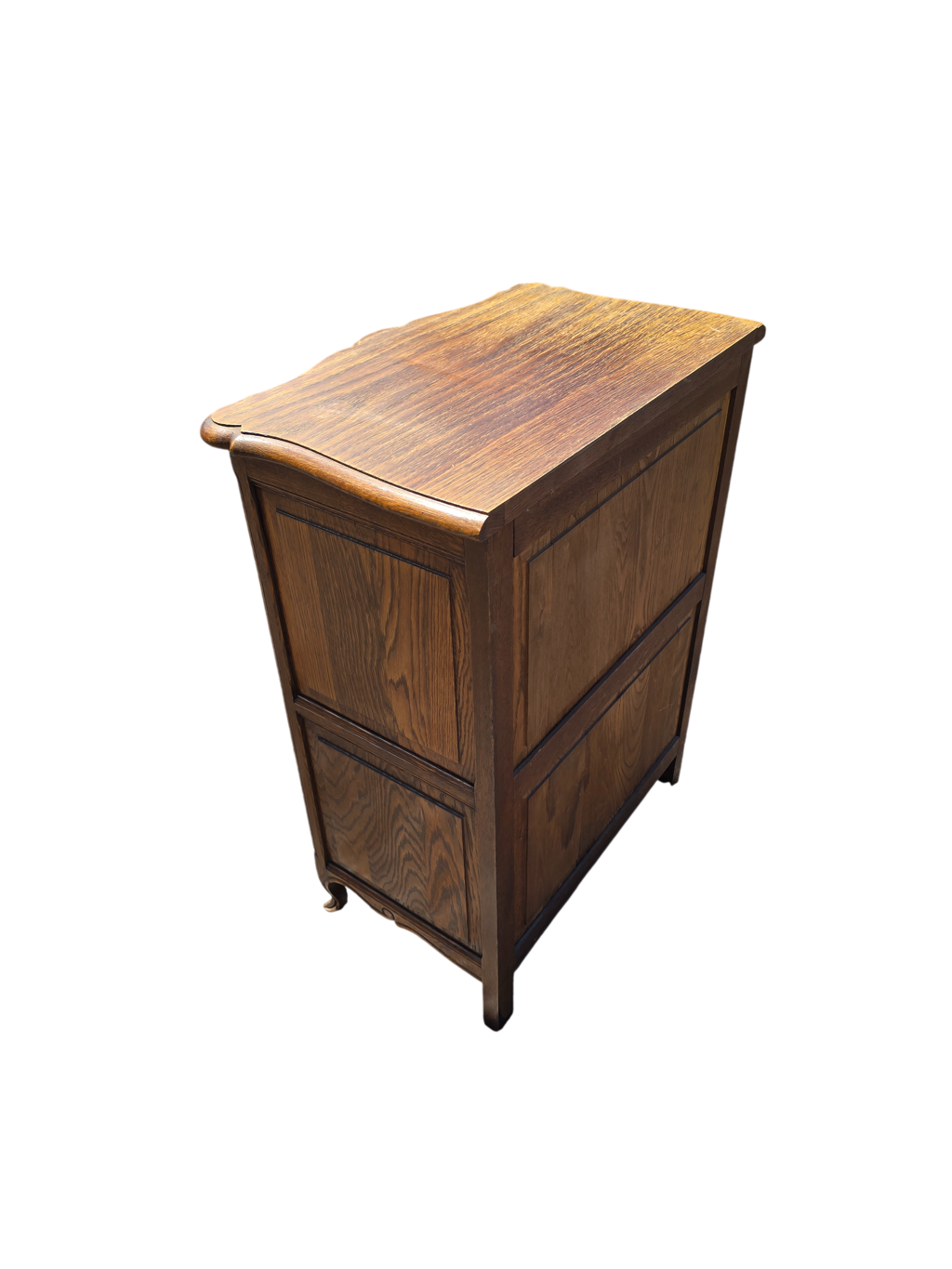 Petit meuble de chevet Louis XV en chêne – niche et 3 tiroirs