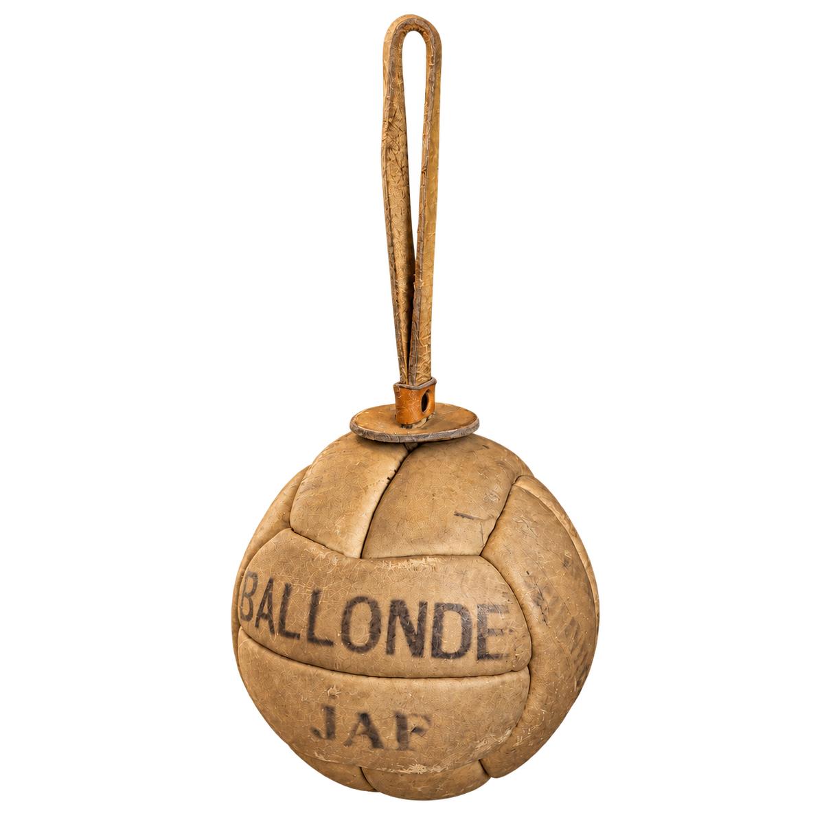 Ancienne ballonde JAF en cuir avec lanière – Sport vintage