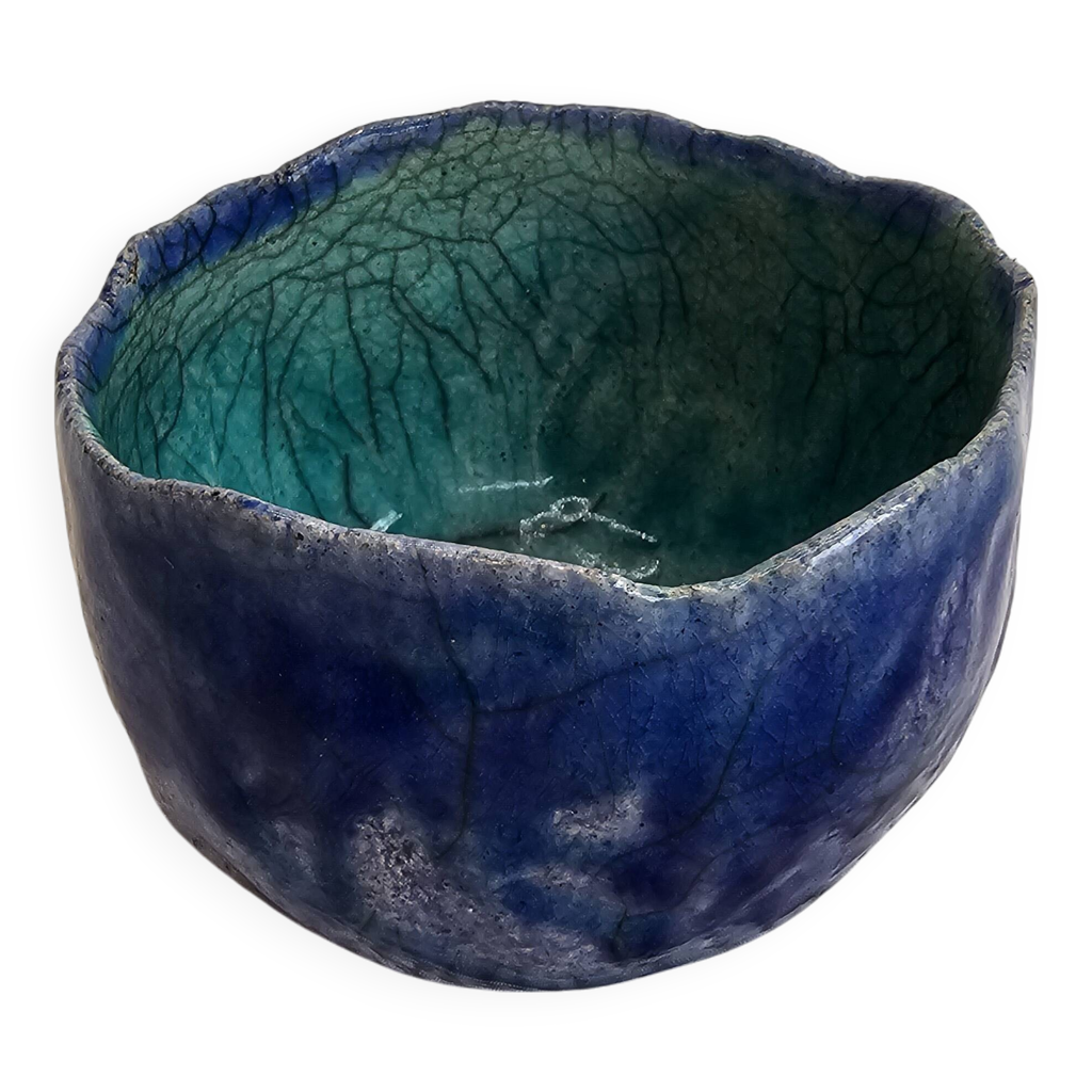 Coupelle artisanale vintage bleue