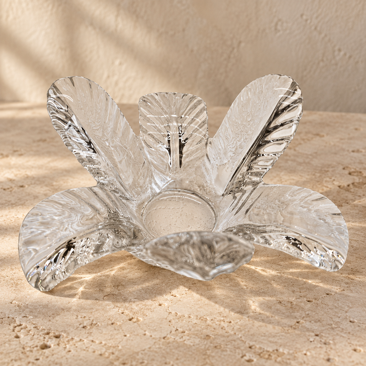Bougeoir "Fleur" en cristal