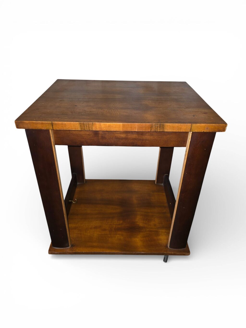 Table d’appoint / desserte Art déco en bois sur roulettes