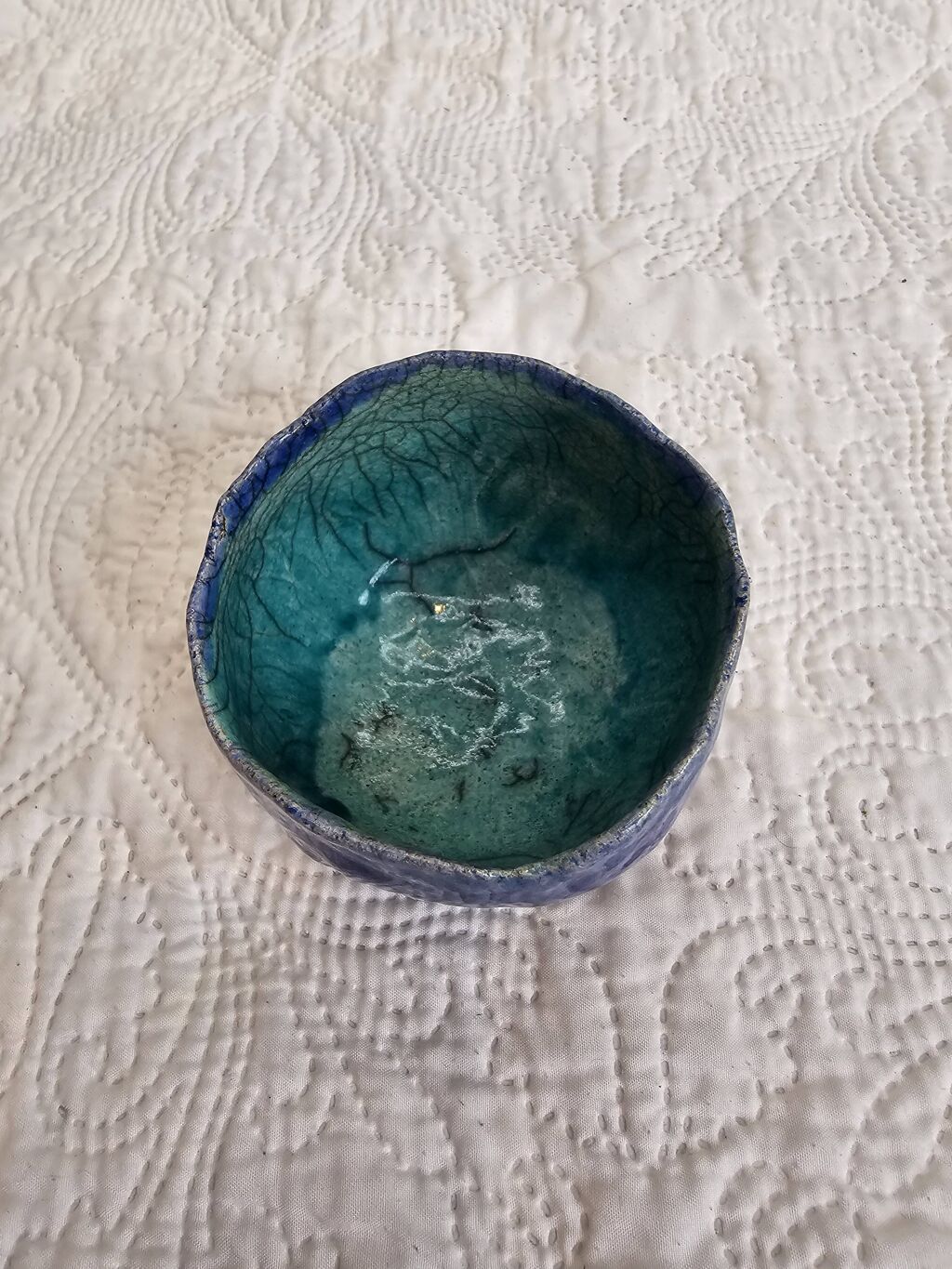 Coupelle artisanale vintage bleue