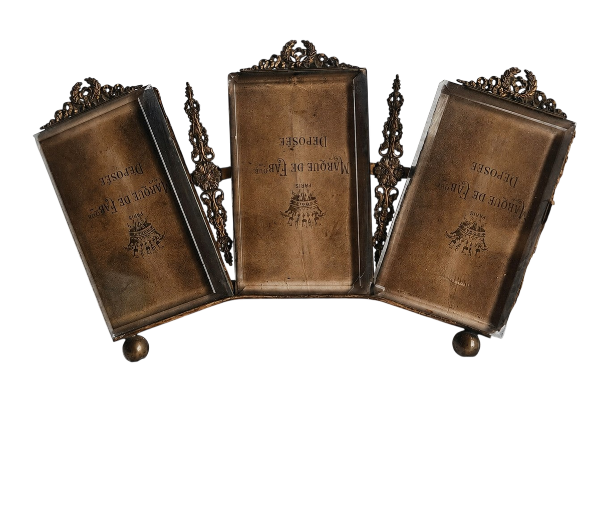 Cadre porte-photographies triple Roolf Paris – style Louis XVI – vers 1900