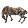 Sculpture de cheval broutant à finition argentée