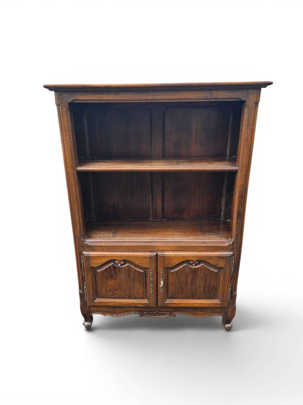 Bibliothèque ancienne de style Louis XV en chêne patiné