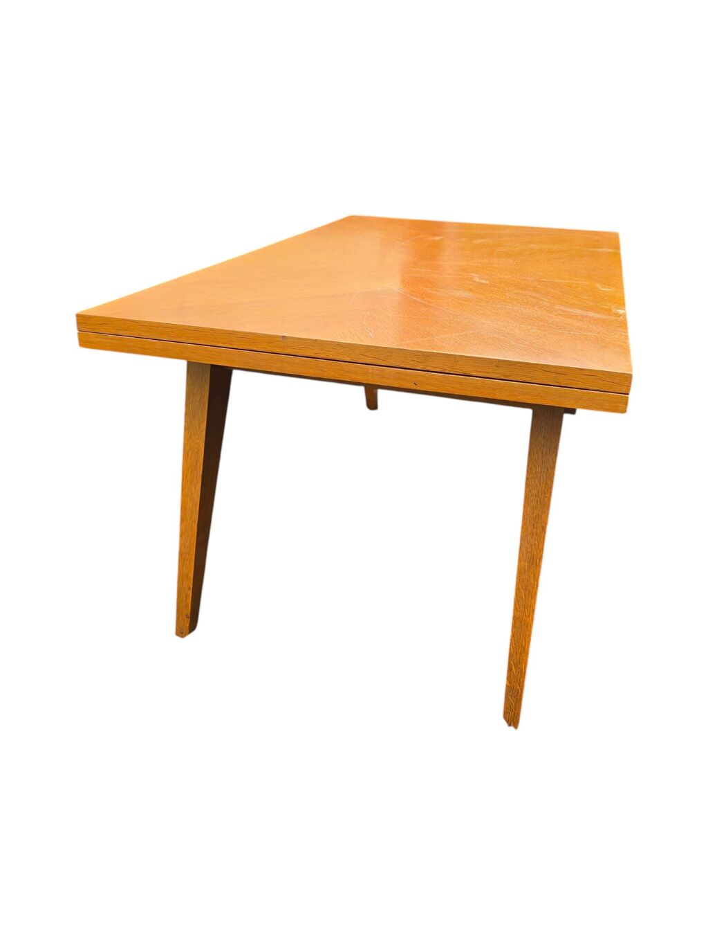 Table basse transformable scandinave en bois clair, années 60