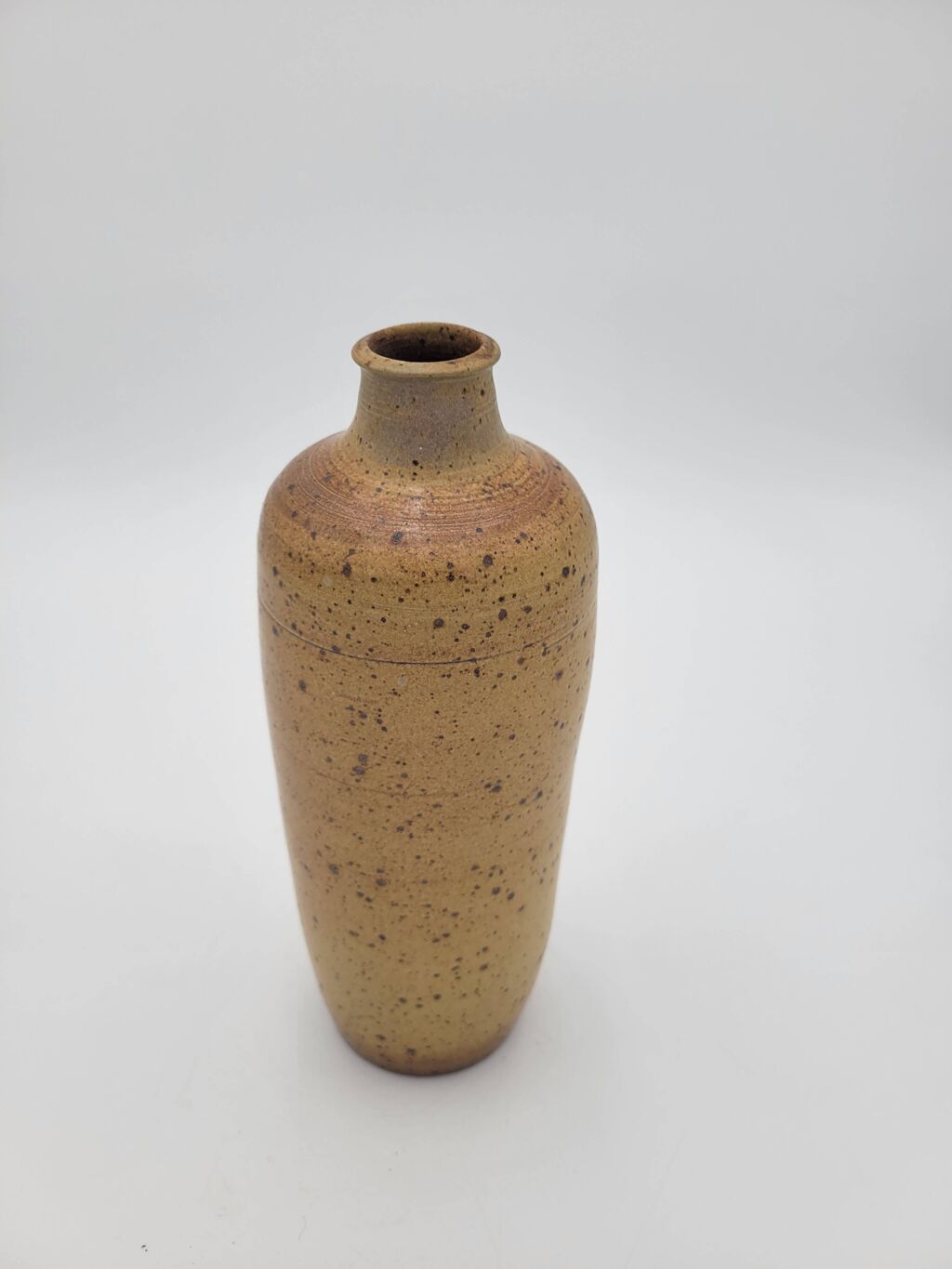 Vase artisanal vintage en grès pyrité