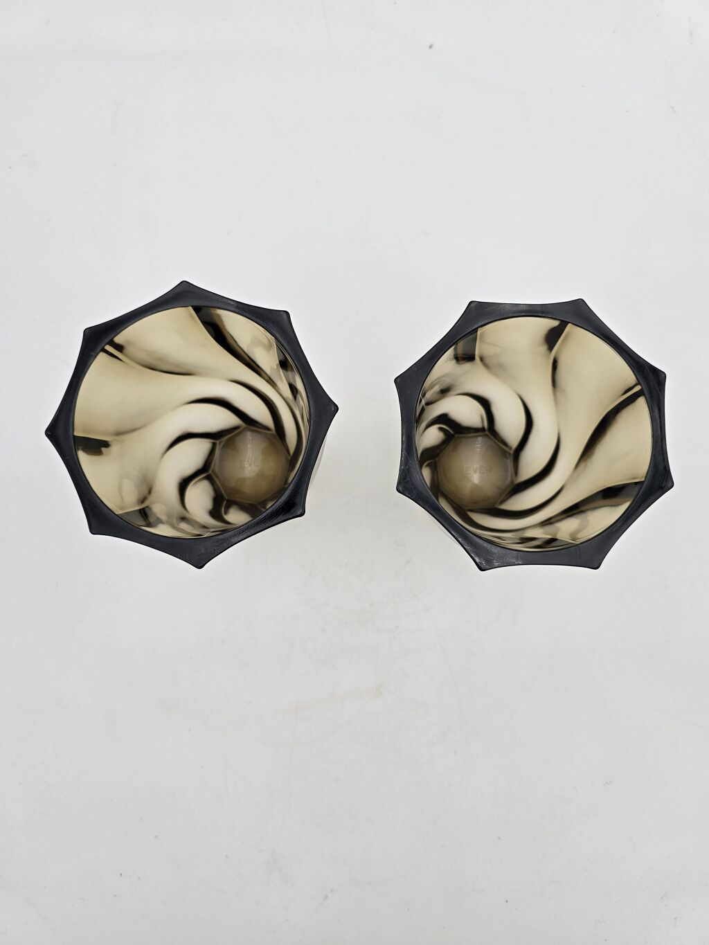 Paire de vases en verre fumé 50's