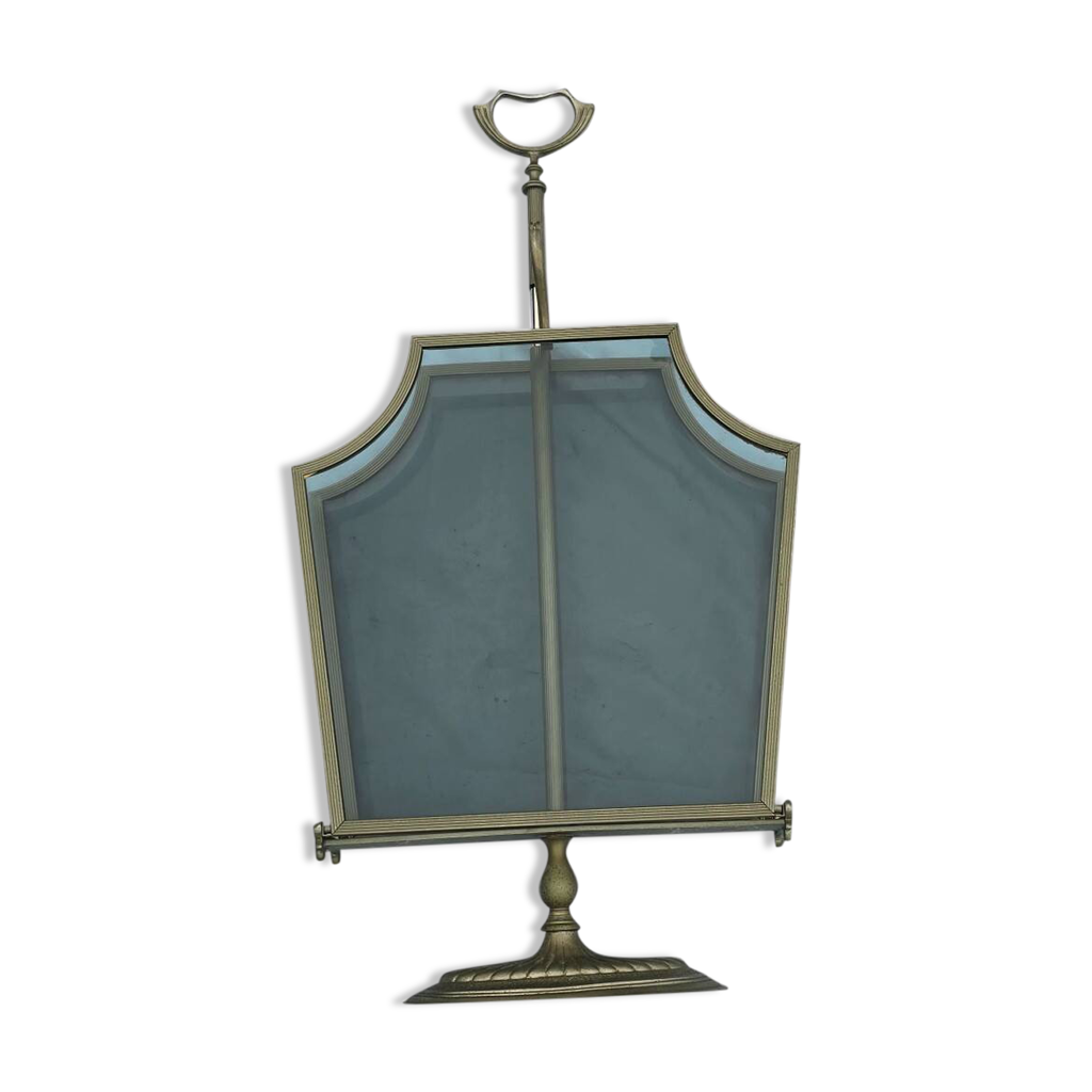 Porte-revues ancien en métal et verre