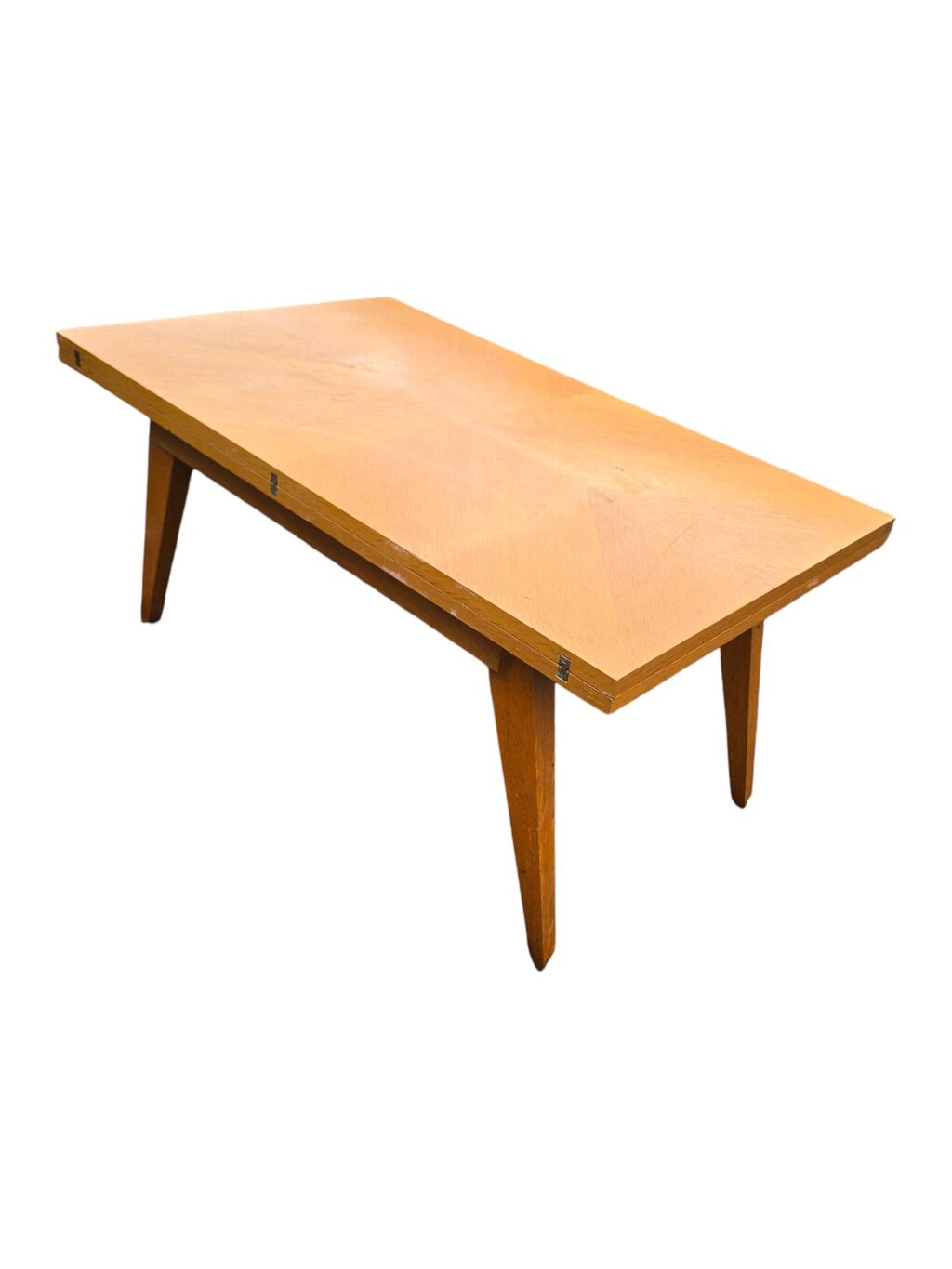 Table basse transformable scandinave en bois clair, années 60