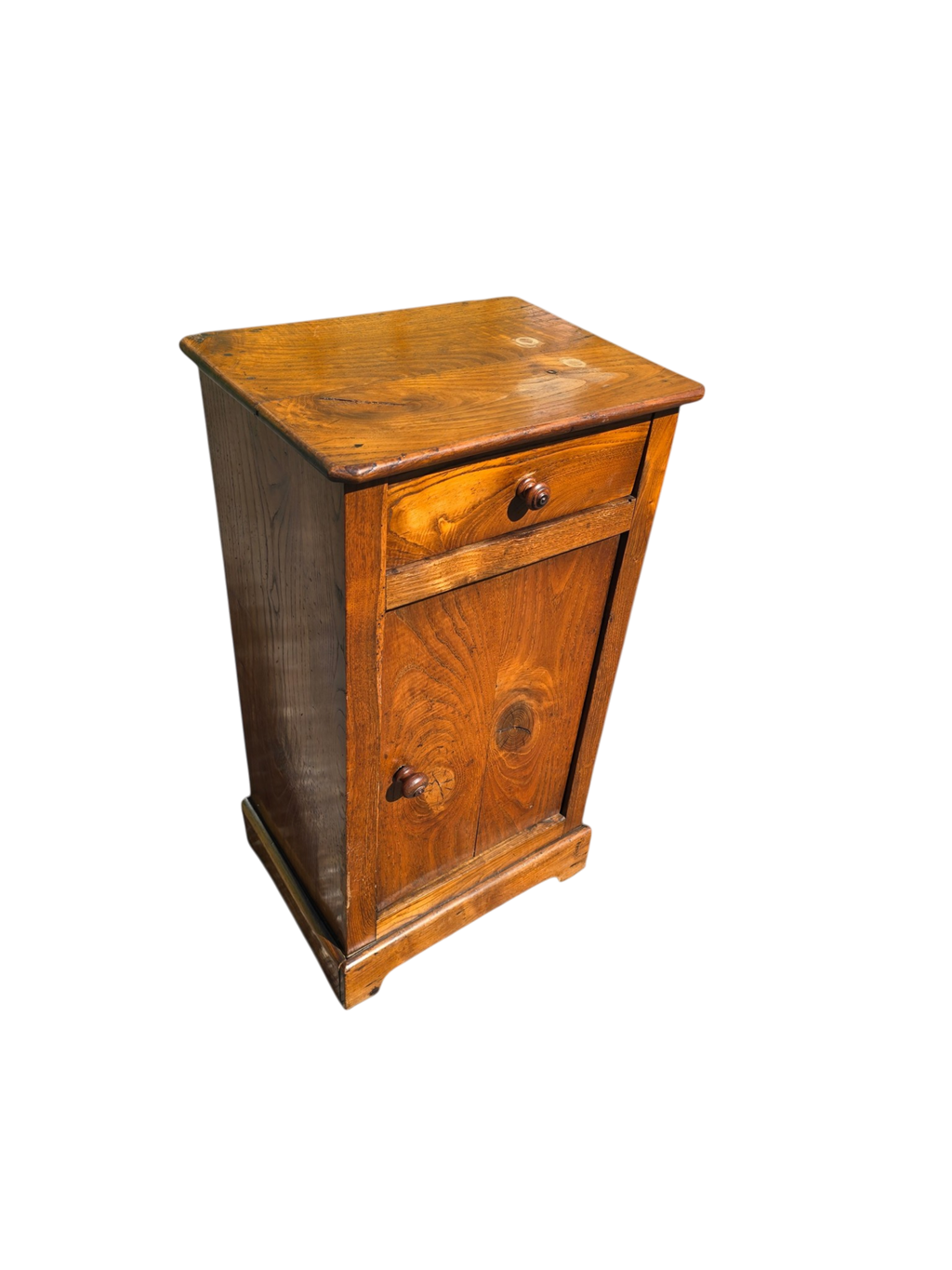 Petit meuble de chevet rustique ancien en bois massif