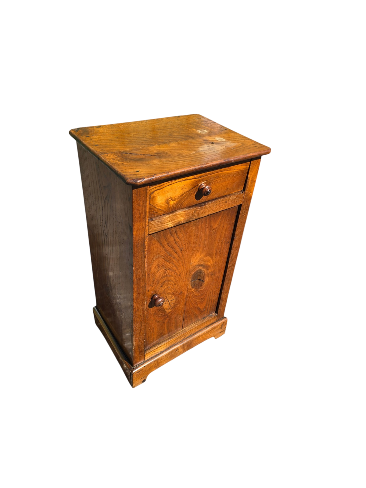 Petit meuble de chevet rustique ancien en bois massif