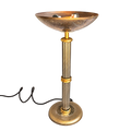 Lampe à poser Rhoum JRL en métal doré et argenté – Colonne cannelée, fabrication française