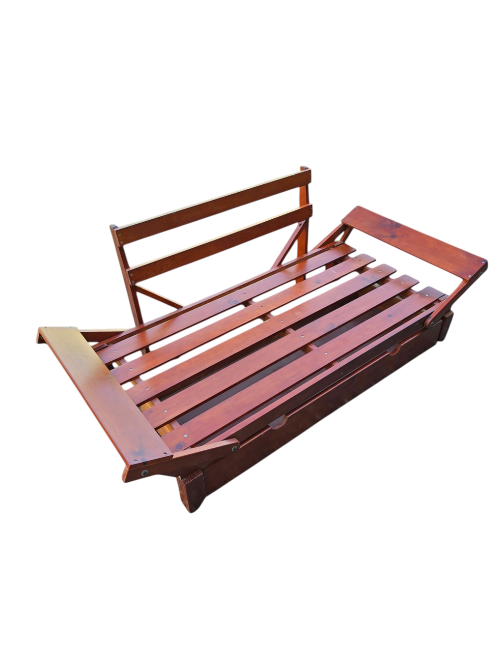 Structure de banquette-lit convertible en bois avec tiroir de rangement
