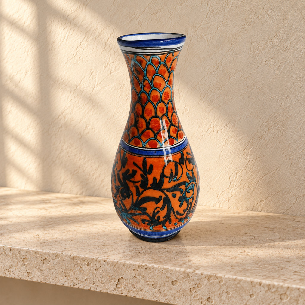 Vase sicilien en faïence peinte à la main – Chez Nino, Cefalù – 22 cm